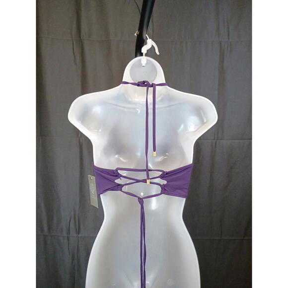 VINCE CAMUTO WRAP BIKINI TOP PLUM L - Picture 2 of 4